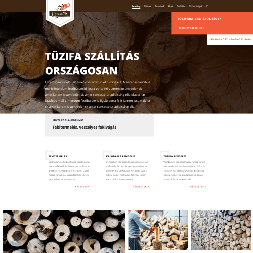 HelloFa - weboldal fakitermelők részére