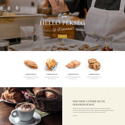 Pékség – Weboldal terv Divi-hez