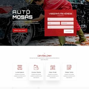 Autómosó – Weboldal terv Divi-hez