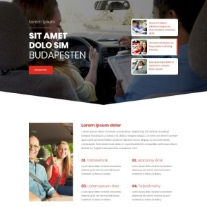 Autósiskola – Weboldal terv Divi-hez
