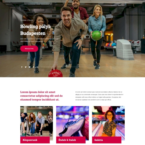 Bowlingozás – Weboldal terv Divi-hez