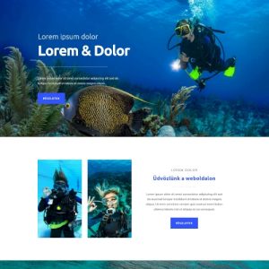 Búvárkodás – Weboldal terv Divi-hez
