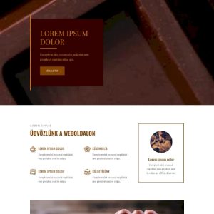 Csokoládé – Weboldal terv Divi-hez