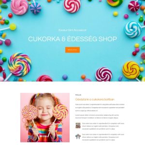 Cukorka – Weboldal terv Divi-hez