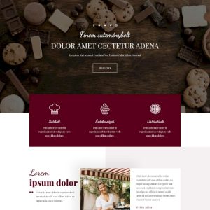 Cukrászda – Weboldal terv Divi-hez
