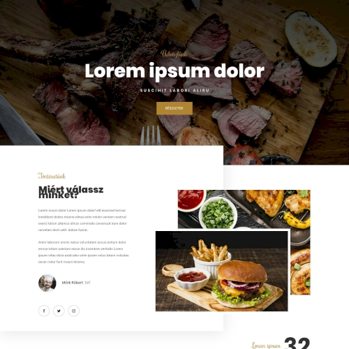 Étterem #4 – Weboldal terv Divi-hez