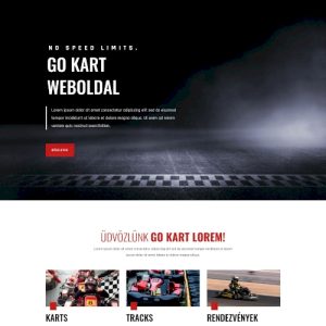Gokart – Weboldal terv Divi-hez