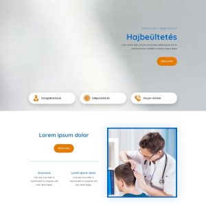 Hajátültetés – Weboldal terv Divi-hez