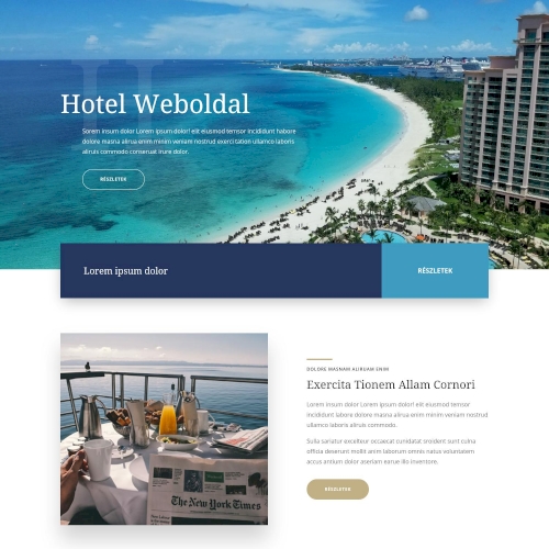Hotel #3 – Weboldal terv Divi-hez