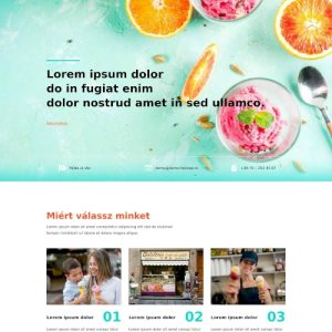 Jégkrémes – Weboldal terv Divi-hez