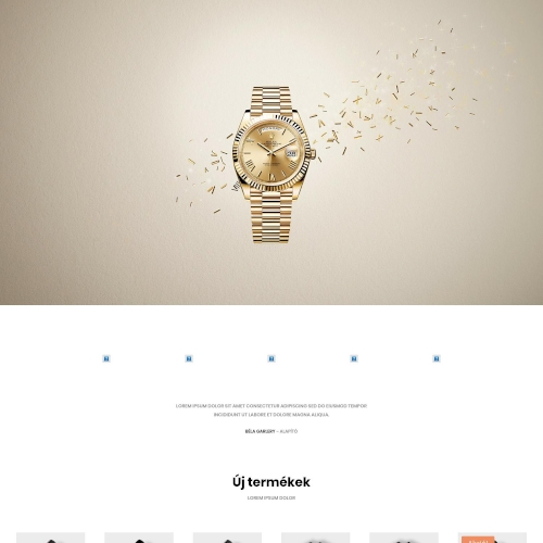 Karóra shop – Weboldal terv Divi-hez