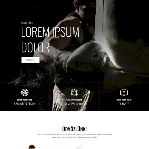 Küzdősport – Weboldal terv Divi-hez