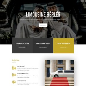 Limuzin bérlés – Weboldal terv Divi-hez