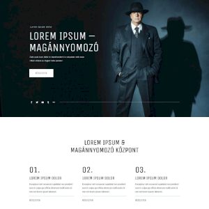 Nyomozó – Weboldal terv Divi-hez