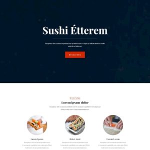Sushi étterem – Weboldal terv Divi-hez