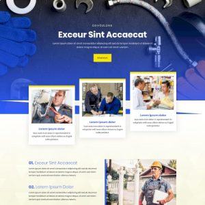 Vízvezeték-szerelő – Weboldal terv Divi-hez