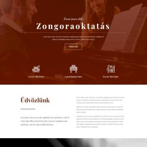 Zongoraoktatás – Weboldal terv Divi-hez