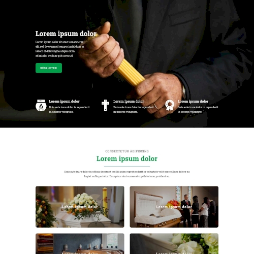 Ravatalozó – Weboldal terv Divi-hez